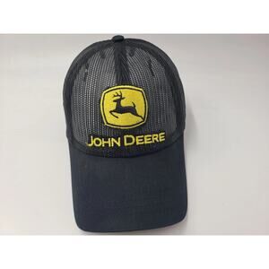 John Deere Full Mesh Retro Trucker Snapback Hat Cap Farm Hunt Fish Dad Men Black